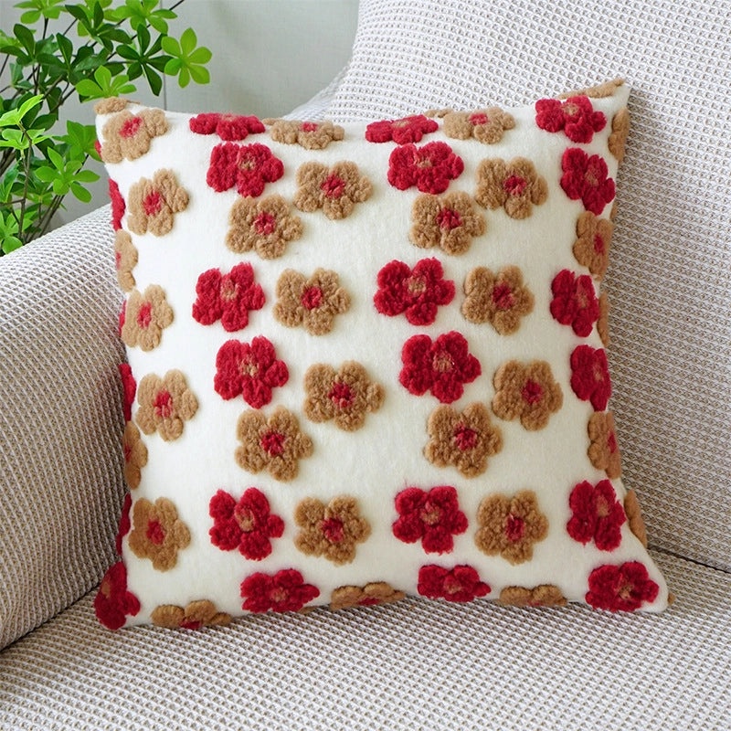 IG Style Floral Plush Pillow Cover Soft Cushion Case Bedding Accessories|Home Decor & Bedding
