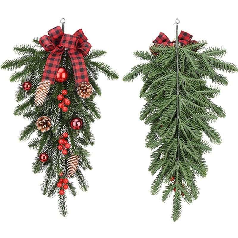 2024 New Christmas Inverted Hanging Basket with Branches and Lights | Christmas Decorations