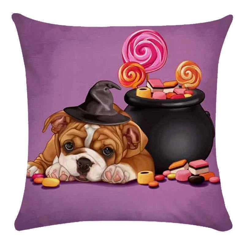 Halloween Plush Dog Lollipop Flower Decorative Pillow for Couch & Sofa | Home Decor