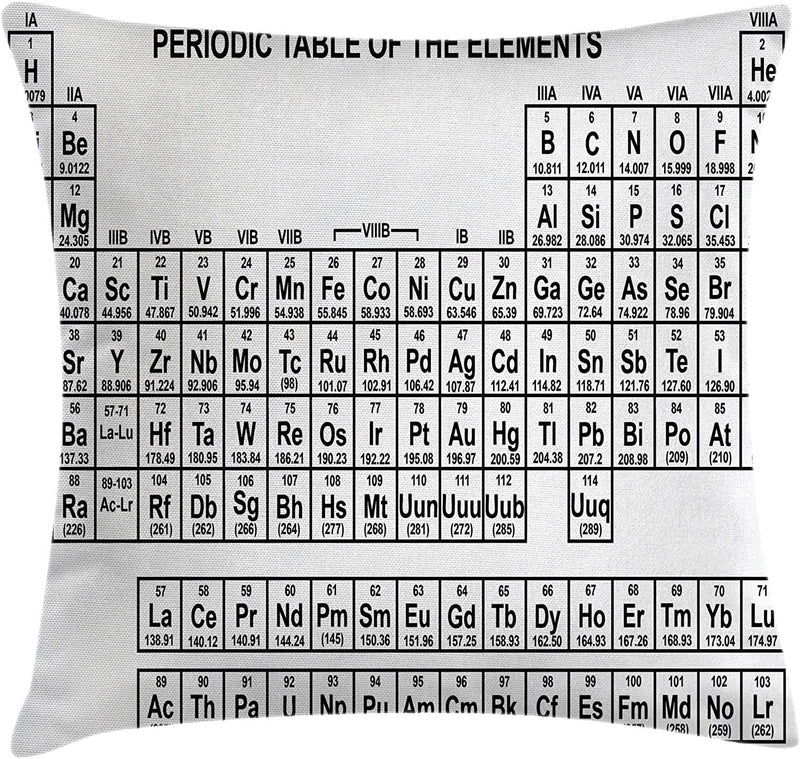 Retro Casual Spandex Pillow Covers Featuring Periodic Table Design | Home Decor Pillows