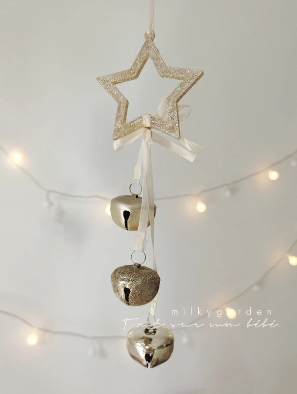 Milky Garden Glitter Christmas Tree Pendant Snowflake Star Angel Garland Hanging Ornament|Christmas Decorations