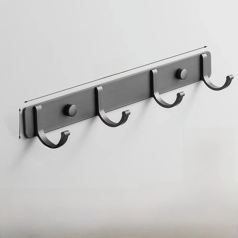 Gun Grey Wall-mounted Aluminum Towel Rack Non-drill Toilet Bathroom Hanging Storage Rod|Bathroom Storage & Organization