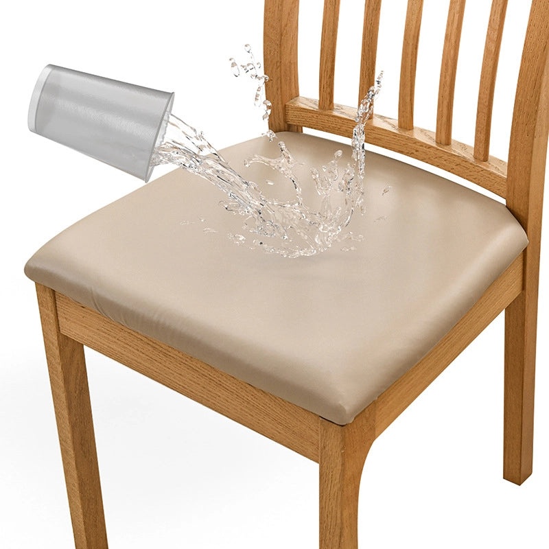 Simple Solid Color PU Leather Chair Slipcover|Home Decor & Furniture Accessories