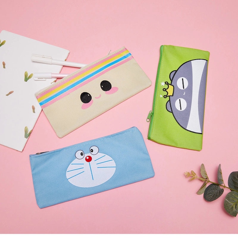 2 Pieces Red Leather Pencil Cases Simple Design for Office, School, and Home Use|Stationery & Office Supplies