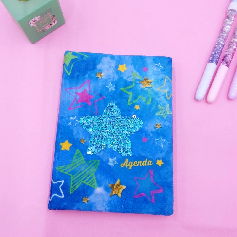 Ice Cream Star Red Heart Plush Notebook with Sequins | Stationery & Notebooks