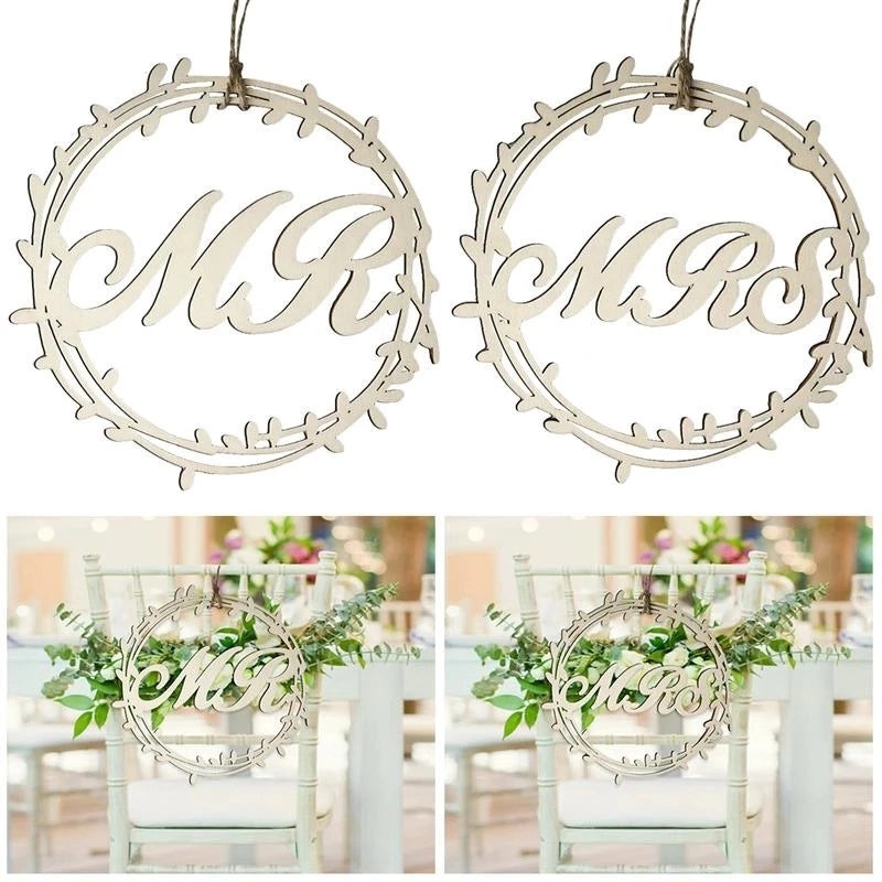 Wooden Wedding Chair Back Signs Mr & Mrs Letter Pendant Creative Seat Decorations|Wedding Decorations