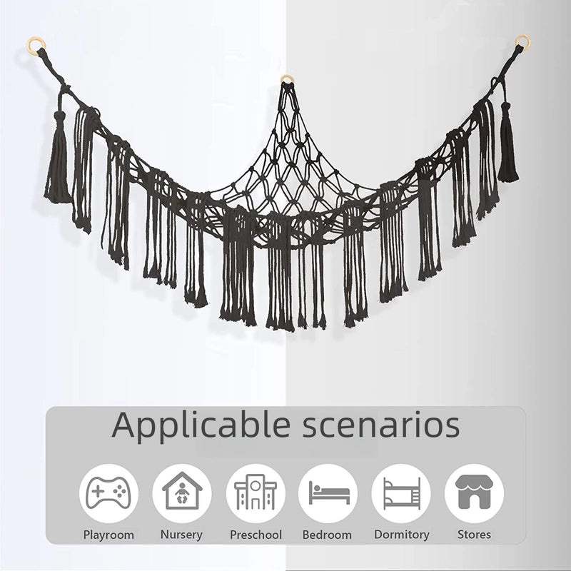 Bohemian Triangle Mesh Plush Toy Hammock Handwoven Lace Hanging Storage Organizer|Home & Living Storage