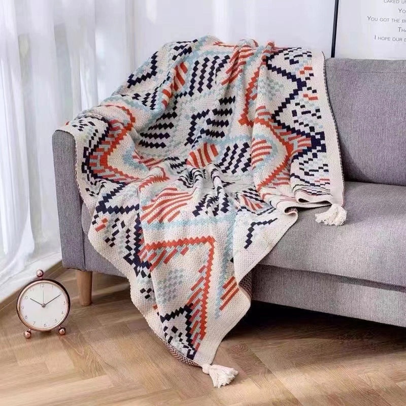 Stylish Geometric Acrylic Throw Blanket|Home Decor & Throws