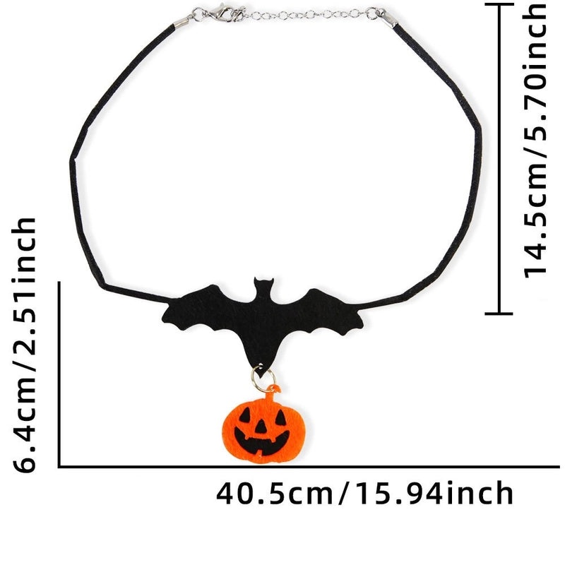 Halloween Spider Bat Skull Necklace Felt Pendant Funny Cool Party Accessory|Jewelry & Accessories