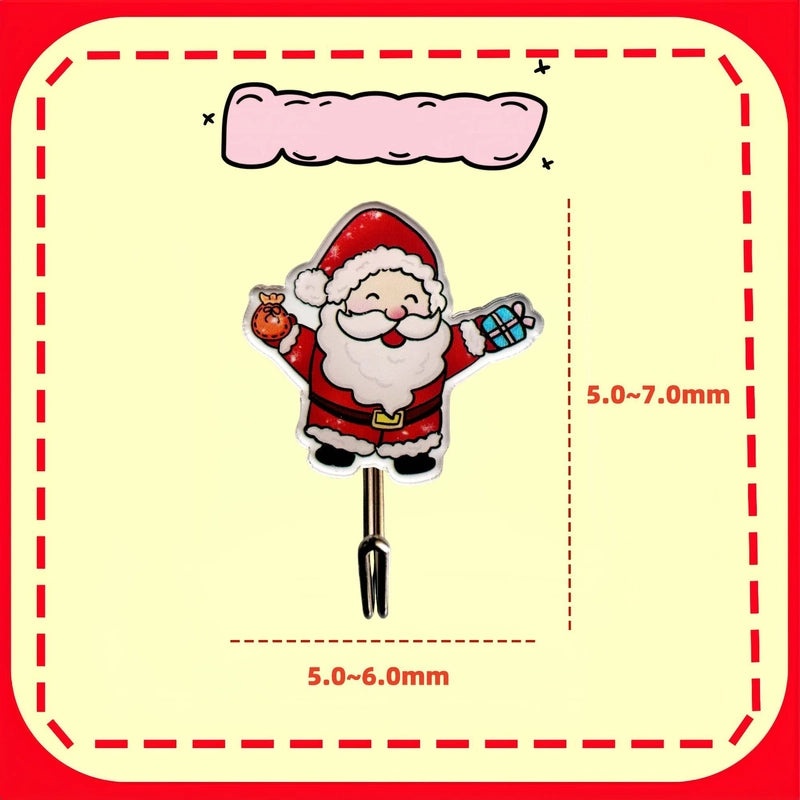 Festive Christmas Tree Santa Snowman Acrylic Wall Hooks|Home Decor Accessories