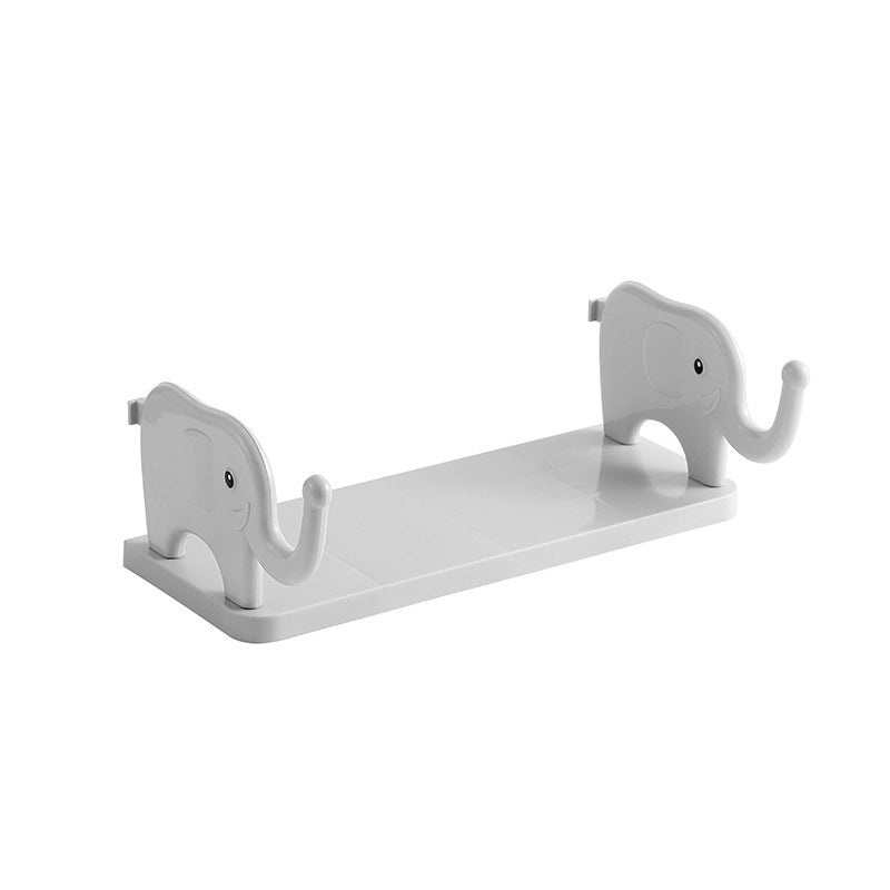 Elephant-themed Punch-free Wall Storage Rack for Kitchen Bathroom Study | Home Storage & Organization