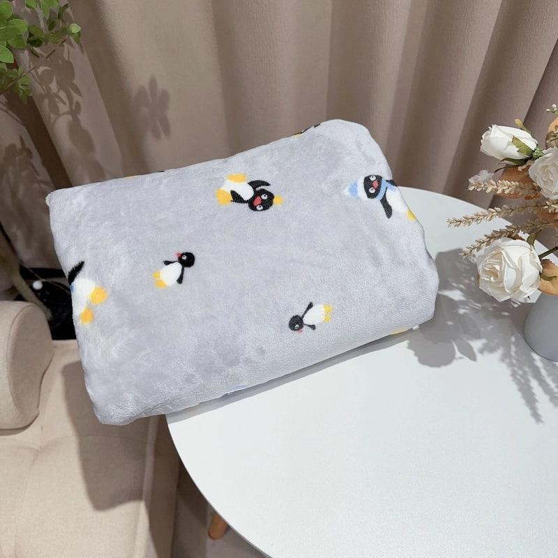 Cozy Cartoon Crayon Plush Flannel Blanket for Autumn Winter | Home & Living Bedding