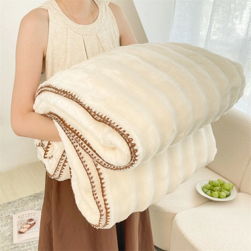 Cozy Solid Color Polyester Throw Blanket for Couch and Sofa Decor | Home Textiles & Accessories