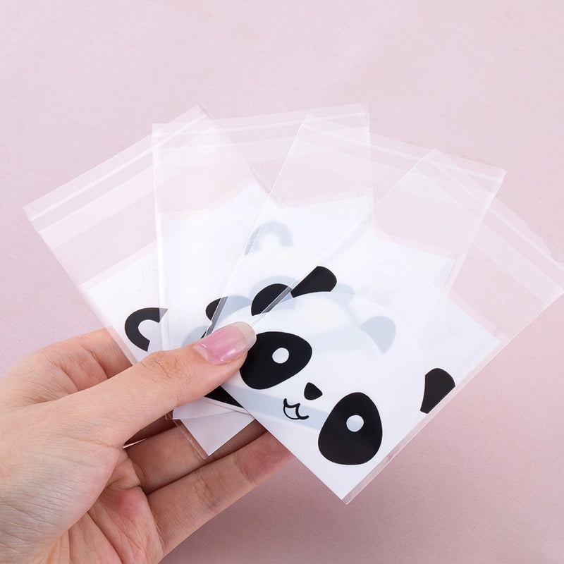 Adorable Panda and Floral Design Plastic Snack Bags|Food Packaging