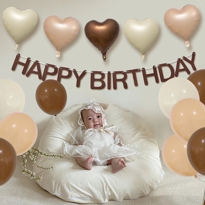 Birthday Party Heart Letter Balloons, Cute Minimalist Aluminum Foil Balloons for Indoor Outdoor Celebration|Party Decorations