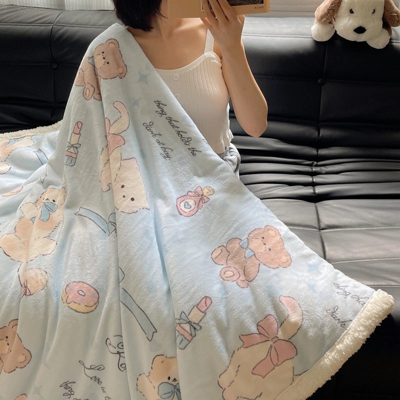 Halloween Cute Animal Pumpkin Fleece Blanket Cozy Bedding Throw for Fall|Home & Living Bedding