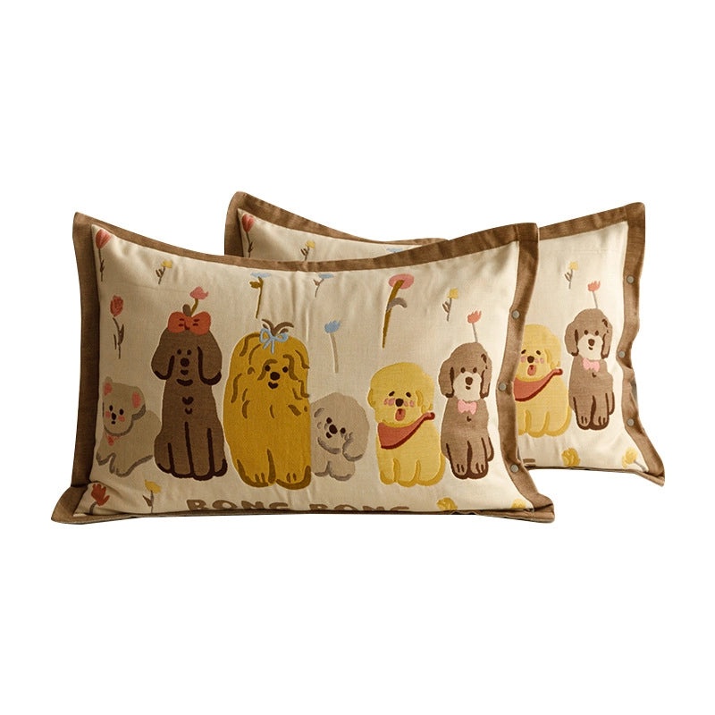 Adorable Animal Print Letter Lattice Cotton Pillow Covers for Couch & Sofa Decor | Home Decor Cushions