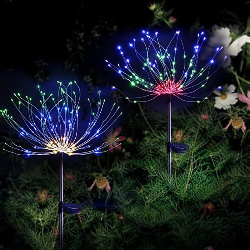 Solar LED Fireworks Dandelion Floor Lamp Waterproof Outdoor Garden Lawn Decor|Outdoor Lighting