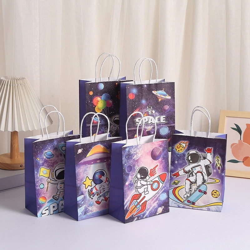 Spaceman Kraft Paper Tote Bag for Party Gifts and Clothing Packaging | Gift Bags & Packaging