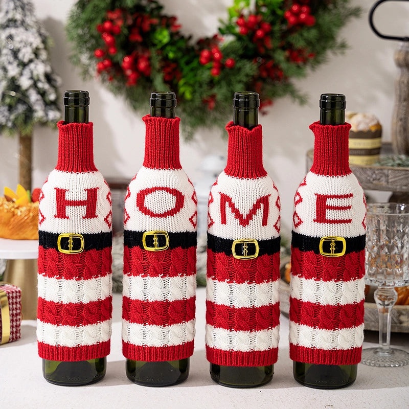 Christmas Nordic Style Cute Letter Polyester Party Festival Bottle Cover|Home Decor & Party Supplies