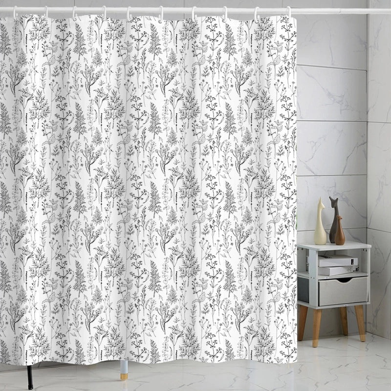 Waterproof Tropical Jungle Leaf Shower Curtain with Hooks 3D Printed Polyester for Bathroom|Shower Curtains & Accessories