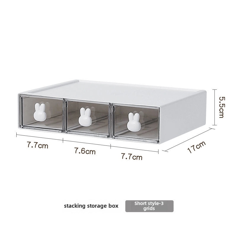 Dopamine Desk Organizer with Drawers Rubber Band Hairpin Jewelry Storage Box for Student Stationery | Desk Organizers