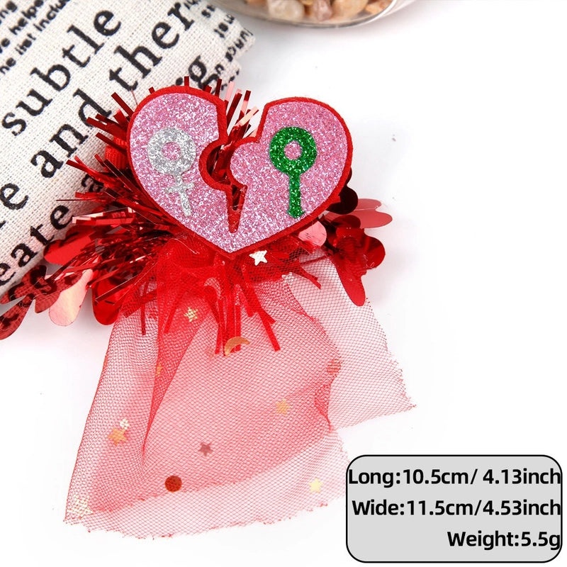 Valentine's Day Rose Heart Hairpin Classic Letter Design Felt Cloth Party Accessory 1 Piece|Hair Accessories