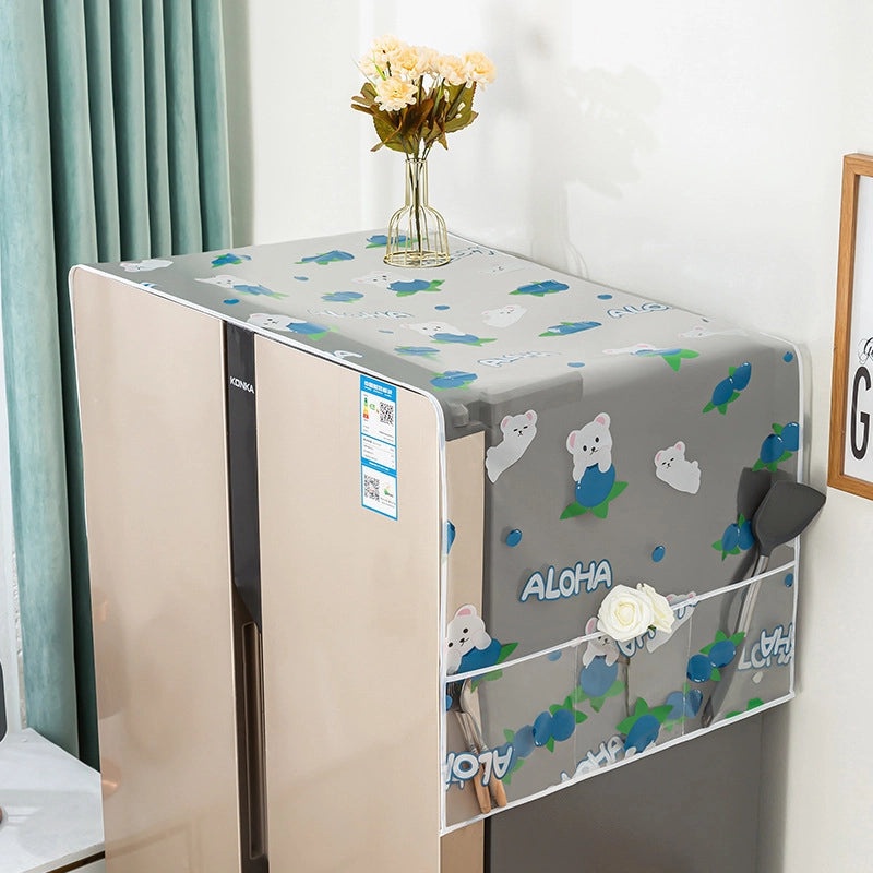 Waterproof PEVA Refrigerator Dust Cover Cloth for Single & Double Door Fridge | Home Storage & Organization