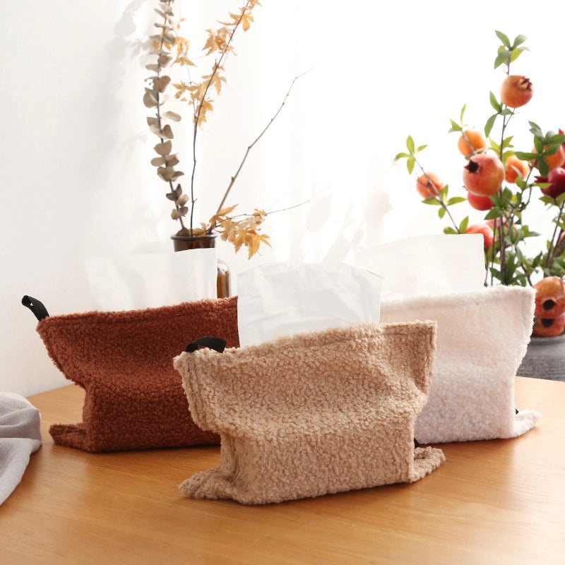 Nordic Velvet Loop Tissue Box Cover for Living Room Desktop | Home Decor Accessories