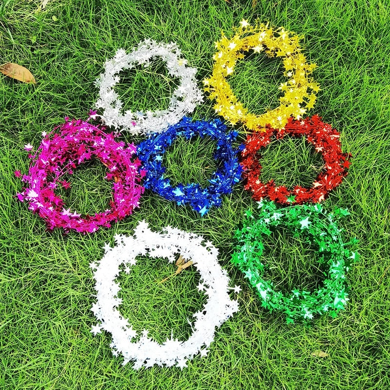 Christmas Rattan Star Wire Ribbon 5m Long Festive DIY Jewelry Craft Supplies|Holiday Decorations