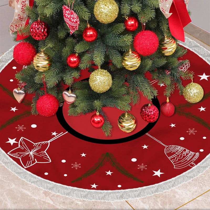 Christmas Tree Skirt Plush Soft Tree Base Cover Holiday Decoration for Mall Hotel Christmas Style 27"|Home Decor|Christmas Decorations