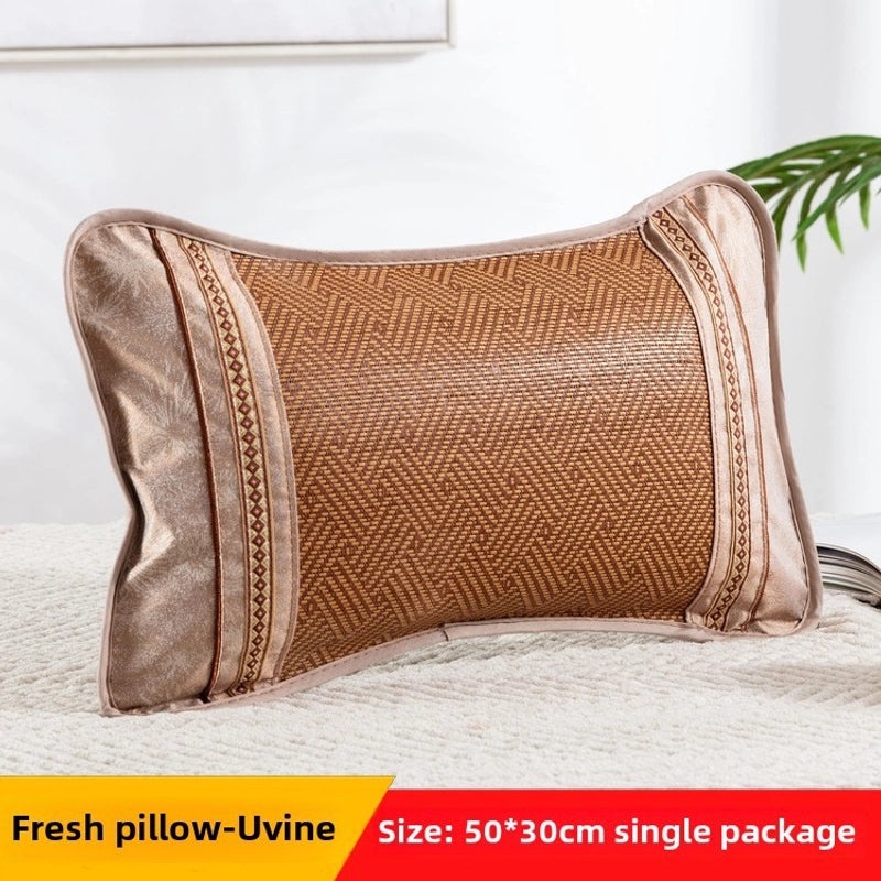 Summer Bamboo Rattan Pillow Breathable Buckwheat Neck Cushion for Adults Dorm Room|Home & Living > Bedding > Pillows