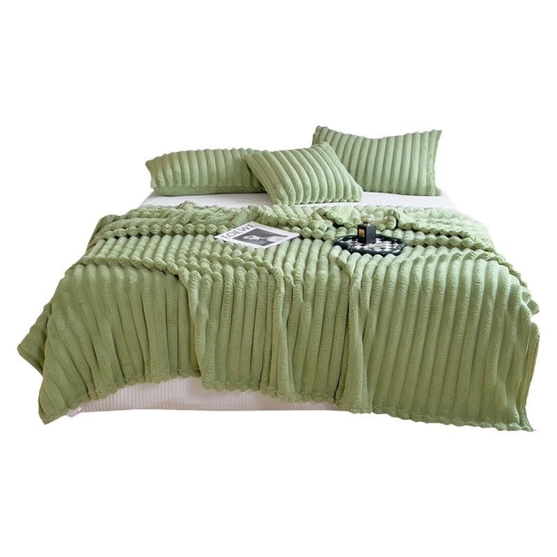 Short Plush Velvet Rabbit Fur Blanket Thick Soft Warm Nap Throw for Sofa Office Bed|Home Textiles