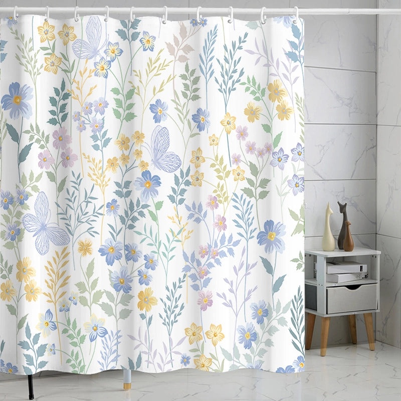 Waterproof Tropical Jungle Leaf Shower Curtain with Hooks 3D Printed Polyester for Bathroom|Shower Curtains & Accessories