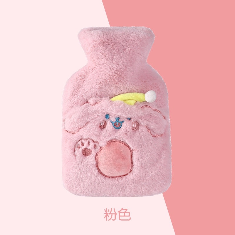 Cute Medium Plush Hot Water Bag with Velvet Cover Removable Washable Leak-Proof Hand Warmer|Home & Living Accessories