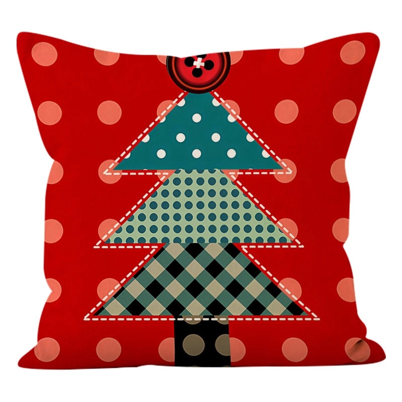 Nordic Christmas Linen Pillow Covers with Snowflake Tree Design | Home Decor & Sofa Accessories