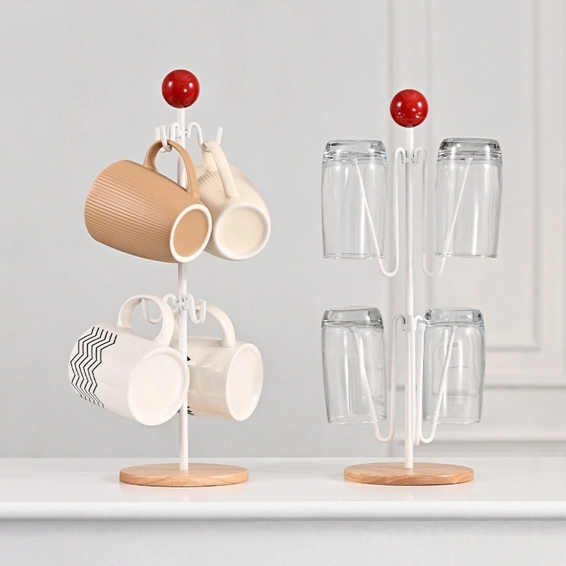 Double-layer Glass Cup Holder Upside-down Tea Mug Storage Rack for Desktop | Home & Kitchen Accessories