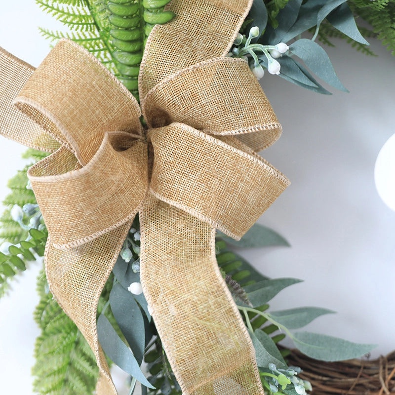 American Christmas Wreath Rattan Door Hanging Small Fresh Natural Decor Simulation Letter | Home Decor