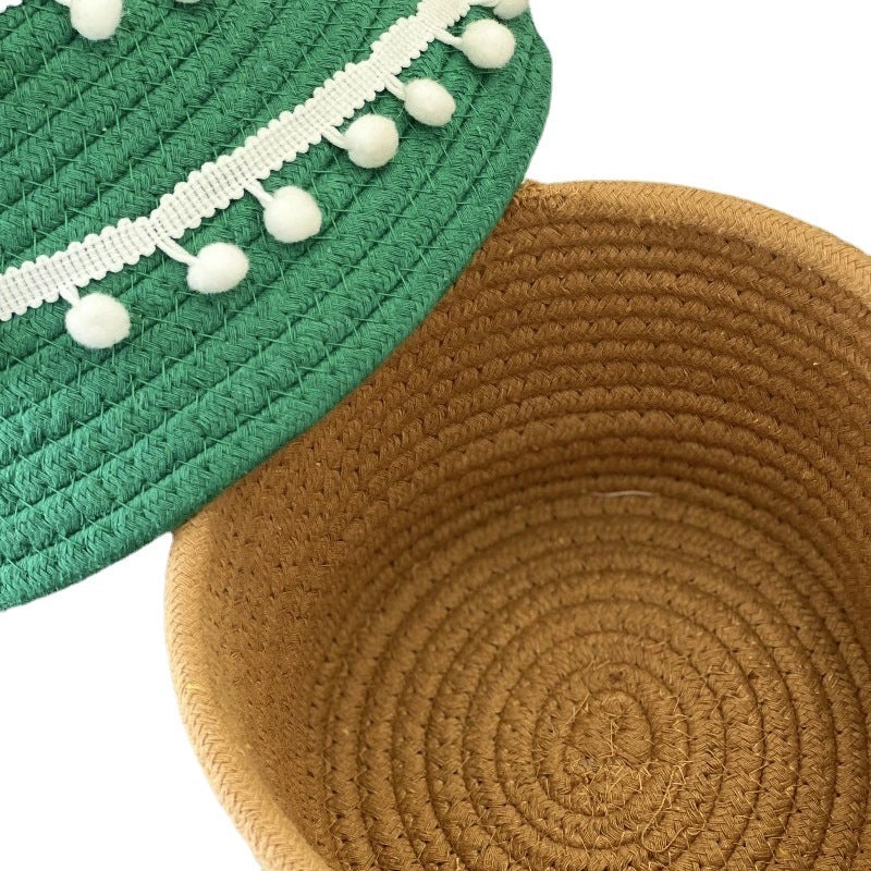 Festive Christmas Tree Cotton Rope Basket for Storage|Home Storage & Organization