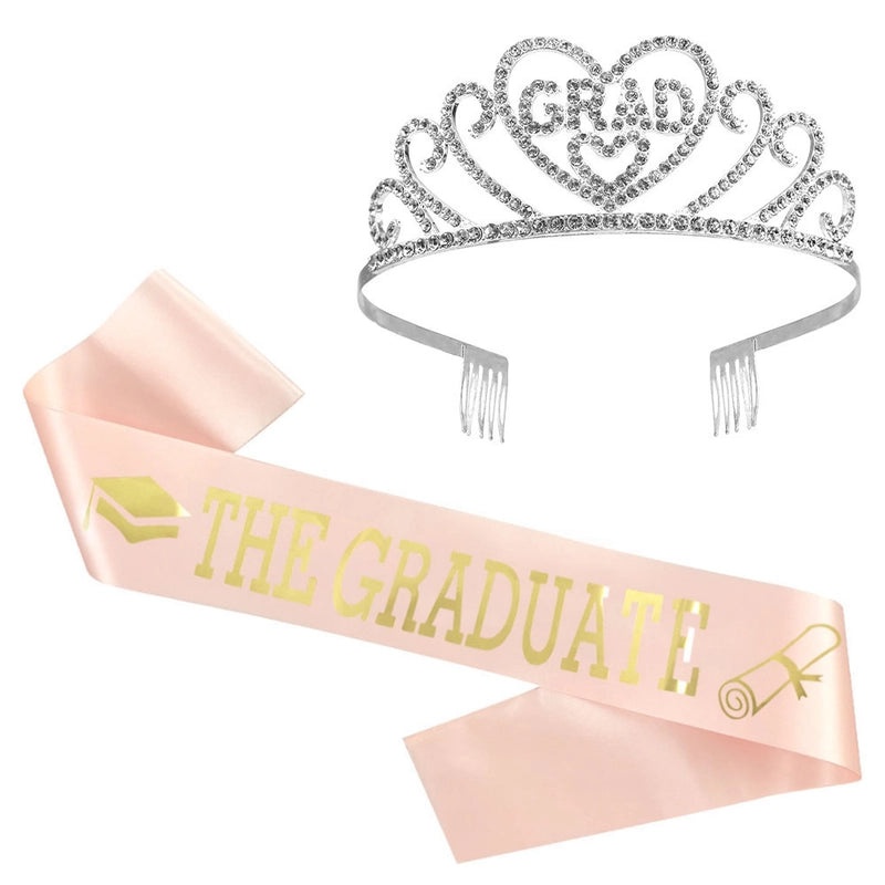 Graduation Season Crown and Shoulder Belt Set for Prom and Party | Accessories & Jewelry