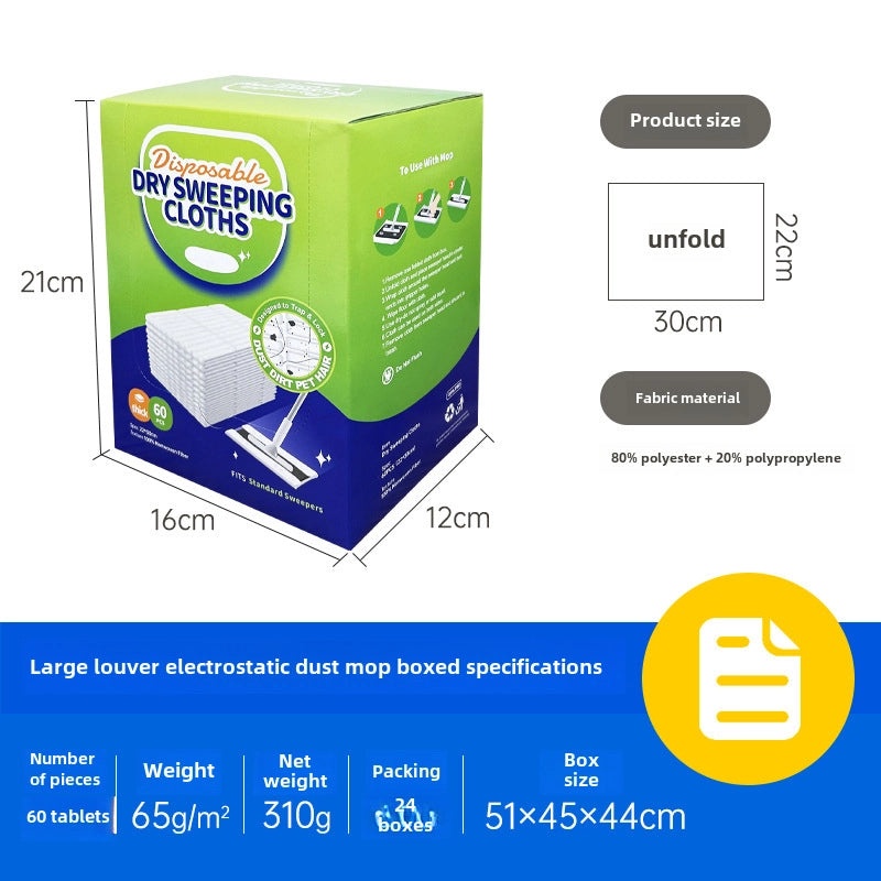 Electrostatic Disposable Mop Cloth for Hair and Dust Removal Thickened Sticky Cleaning Paper|Household Cleaning Supplies