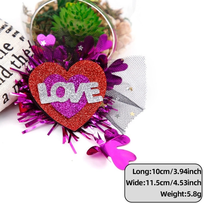 Valentine's Day Rose Heart Hairpin Classic Letter Design Felt Cloth Party Accessory 1 Piece|Hair Accessories