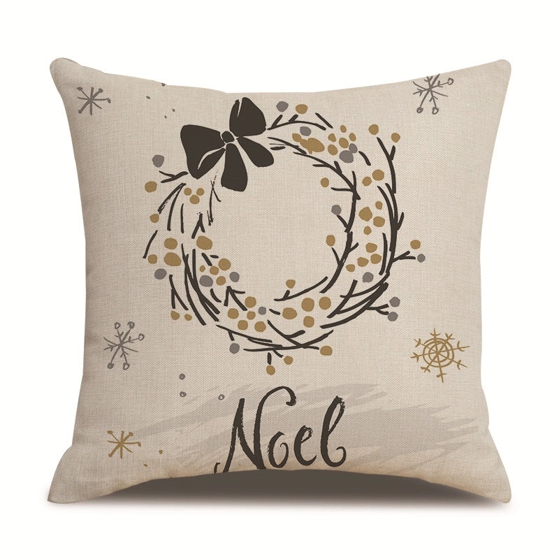 Minimalist Christmas Tree and Snowman Linen Pillow Covers | Home Decor & Sofa Accessories