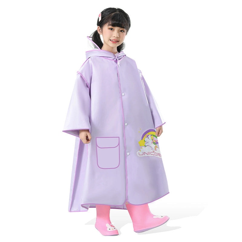 Kids EVA Raincoat with Backpack Slot Cartoon School Poncho for Boys and Girls Full Body Waterproof Outerwear|Children's Raincoats