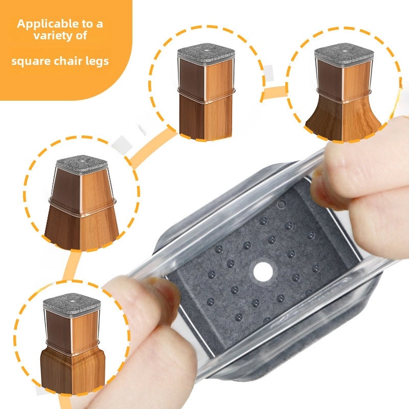 Thickened Anti-slip Square Chair Leg Covers Protective Foot Pads for Tables and Stools Universal Silent Mat|Furniture Accessories