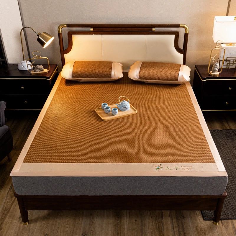 Artemisia Mat Ice Silk Cooling Mat Foldable Rattan Grass Mat for Mother and Baby Summer Air-conditioning Mat | Home & Living Rugs & Mats