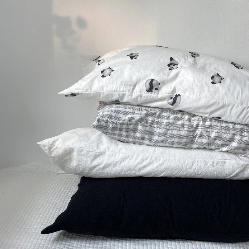 Pure Cotton Pillowcase Pair 48x74cm Soft Pillow Core Liner Cover | Home Textiles Bedding