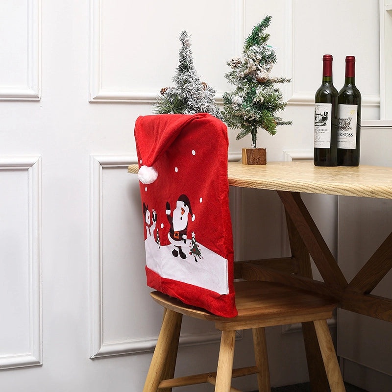 Christmas Cute IG Style Holiday Chair Cover with Christmas Tree Santa Claus Snowman | Christmas Decorations