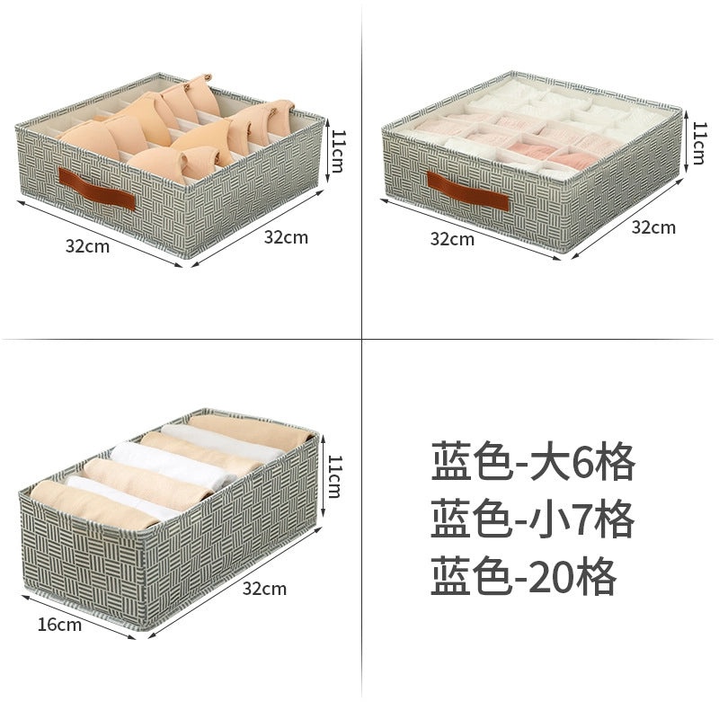Tianshan Hemp Underwear Storage Box Multi-Function Drawer for Bedroom Dormitory Wardrobe|Home Storage Organizers