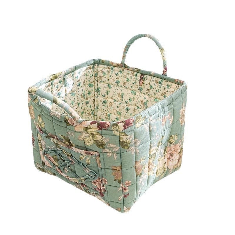 Floral Cotton Storage Basket for Home Organization|Home Storage & Organization